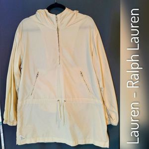 🆕️ L-RL Cream Hooded Half-Zip Raincoat